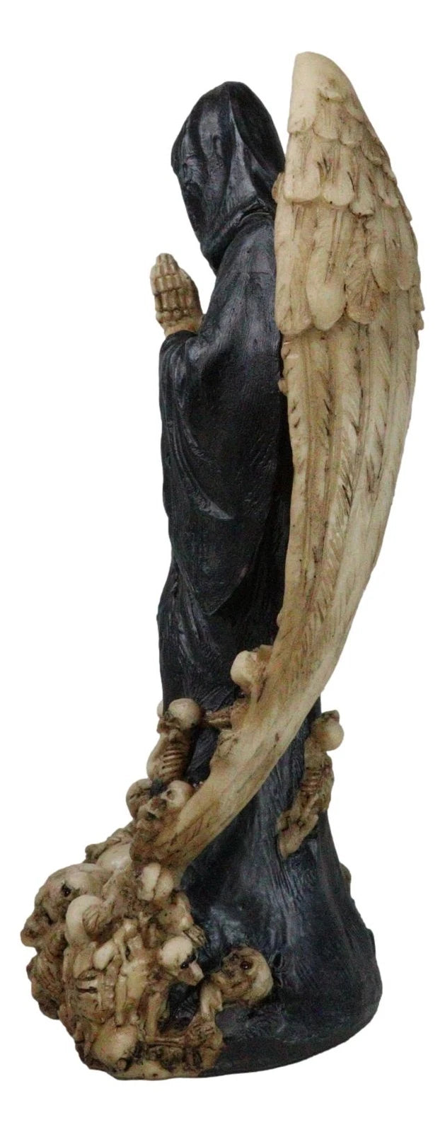 Gothic Death Prayer Grim Reaper Skeleton With Ossuary Skulls Wings Figurine-3