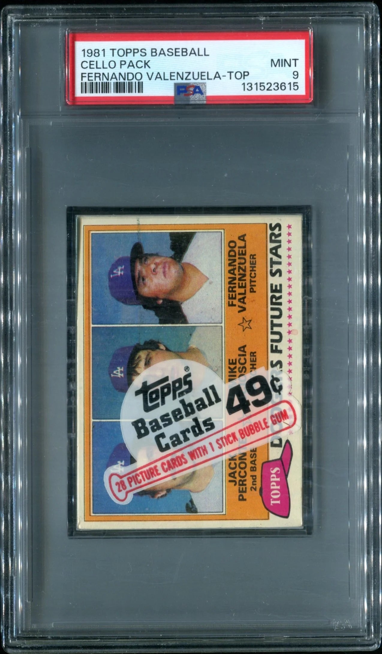 1981 Topps Baseball Unopened Cello Pack PSA 9 Valenzuela Top *3615-1
