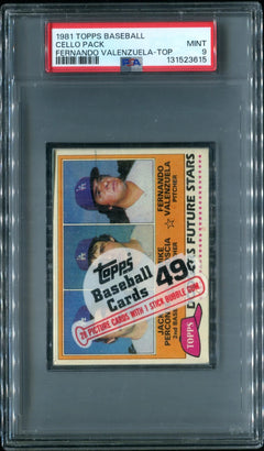 1981 Topps Baseball Unopened Cello Pack PSA 9 Valenzuela Top *3615-1