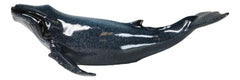 Large Nautical Ocean Marine Baleen Blue Humpback Whale Swimming Figurine 17"L-3