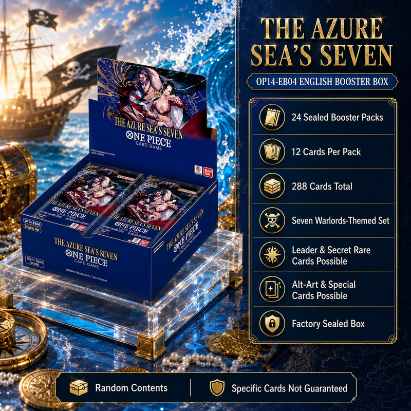Bandai ONE PIECE Card Game The Azure Sea’s Seven OP14-EB04 Seven Warlords Booster Box English Version 24 Packs Factory Sealed Great Gift for Collectors-3