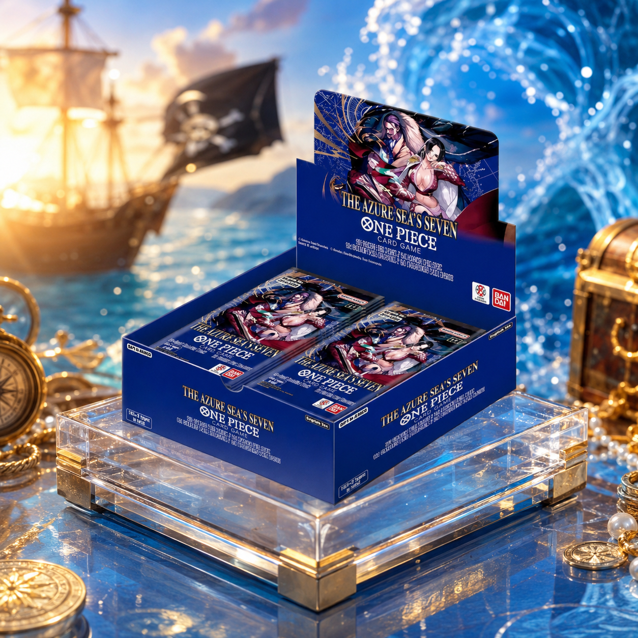 Bandai ONE PIECE Card Game The Azure Sea’s Seven OP14-EB04 Seven Warlords Booster Box English Version 24 Packs Factory Sealed Great Gift for Collectors-1