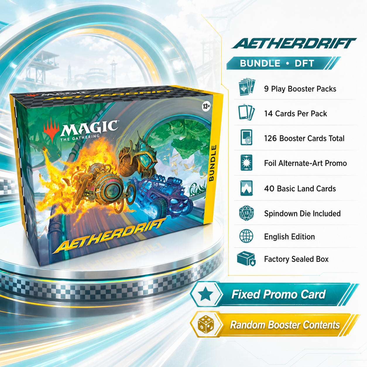 Magic: The Gathering Aetherdrift DFT Bundle, Lumbering Worldwagon Promo, English Edition, Factory Sealed, Great Gift for Collectors