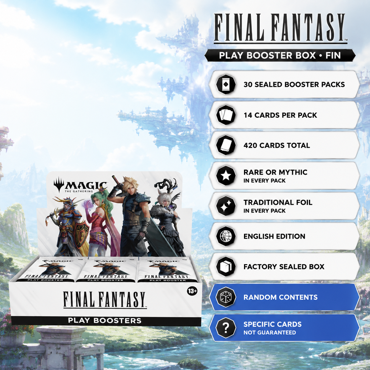 Magic: The Gathering FINAL FANTASY FIN Cloud & Sephiroth Play Booster Box, 30 Packs, English Edition, Factory Sealed, Great Gift for Collectors-3