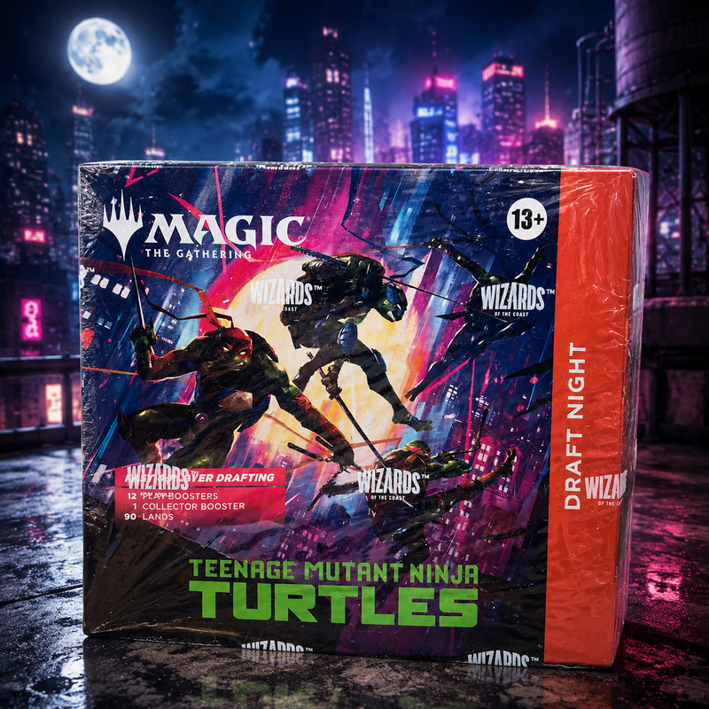 Magic: The Gathering Teenage Mutant Ninja Turtles TMT Draft Night Box,  12 Play Boosters and 1 Collector Booster, English Factory Sealed Four-Player Pick-Two Draft Kit, TCG Trading Card Game Set for Pack Opening, Great Gift for Collectors-1