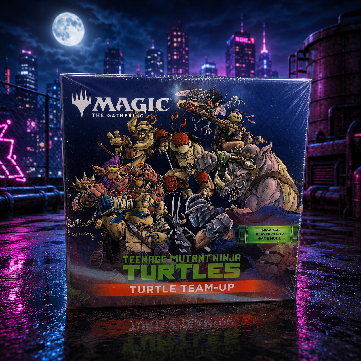 Magic: The Gathering Teenage Mutant Ninja Turtles TMT Turtle Team-Up 2-4 Player Cooperative TCG Game Set, 4 Ready-to-Play 60-Card Decks and 4 Play Boosters, English Factory Sealed Collectible Card Game Gift
