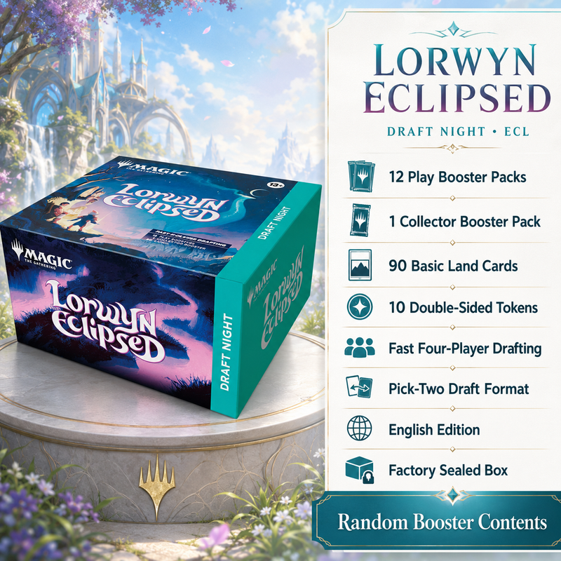 Magic: The Gathering Lorwyn Eclipsed ECL Draft Night Box, 12 Play Boosters and 1 Collector Booster, English Factory Sealed Four-Player Pick-Two Draft Kit, TCG Trading Card Game Set for Drafting, Deck Building and Pack Opening, Great Gift for Collectors-2