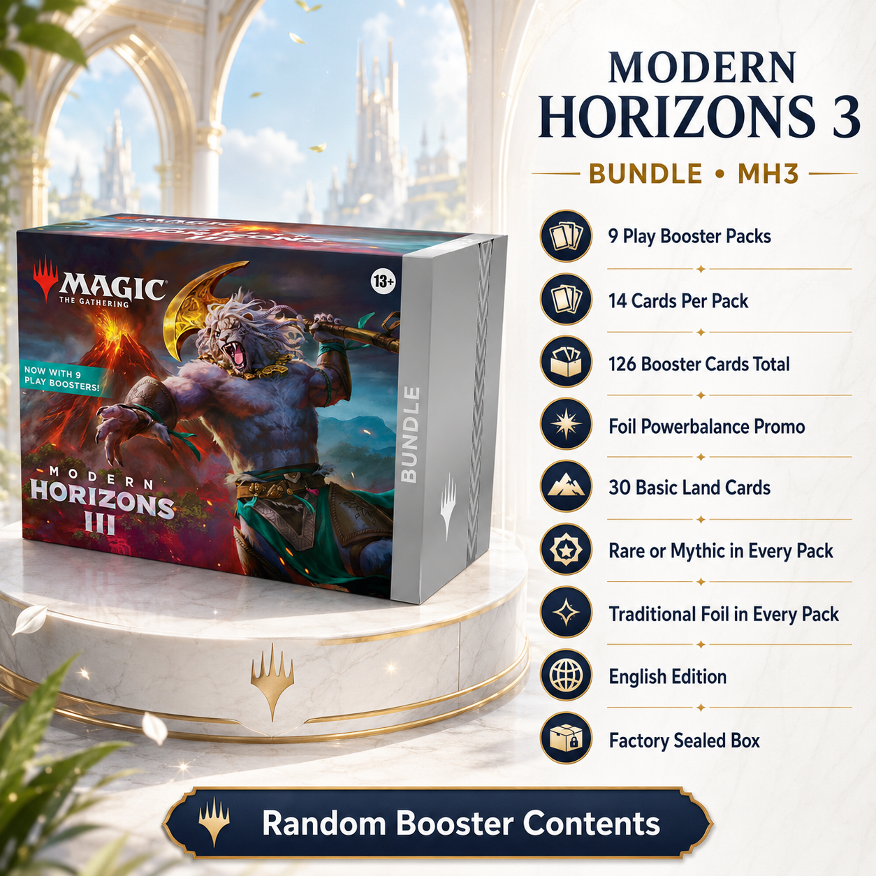 Magic: The Gathering Modern Horizons 3 MH3 Bundle, 9 Play Booster Packs, Powerbalance Foil Promo, English Factory Sealed TCG Trading Card Set for Drafting, Deck Building, Collecting and Pack Opening, Great Gift for Collectors-1