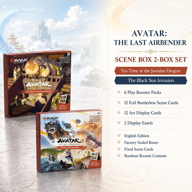 Magic: The Gathering Avatar The Last Airbender TLA Tea Time at the Jasmine Dragon & The Black Sun Invasion Scene Box 2-Box Set, Card Collection for Display, Deck Building and Pack Opening, Great Gift for Collectors-2