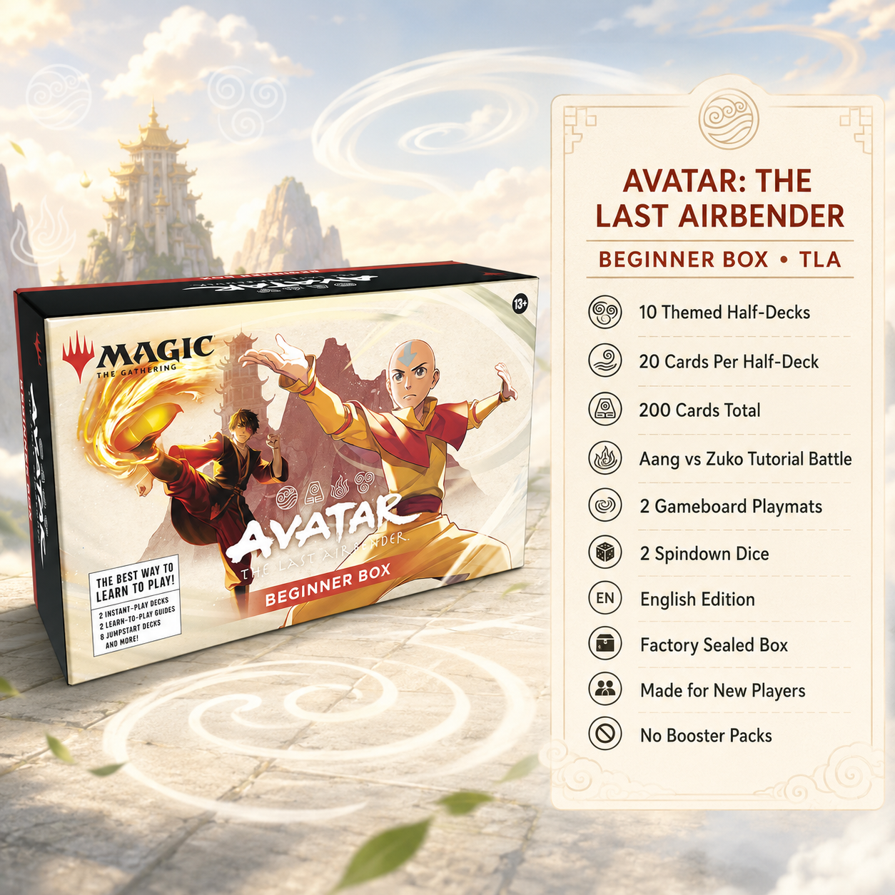 Magic: The Gathering Avatar The Last Airbender TLA Aang & Zuko Beginner Box, 10 Themed 20-Card Half Decks, English Factory Sealed Learn-to-Play TCG Set for 2 Players, Collectible Trading Card Game Gift-2