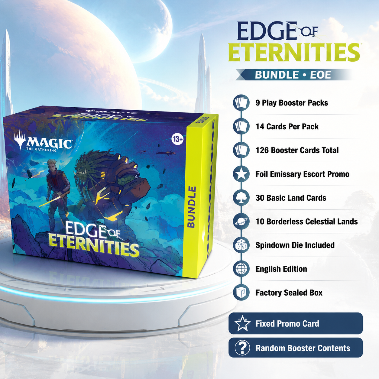 Magic: The Gathering Edge of Eternities EOE Bundle English Edition, MTG Booster Bundle, Space Fantasy TCG Collectible Trading Cards for Deck Building, Pack Opening, Card Storage and Card Game Gift-2