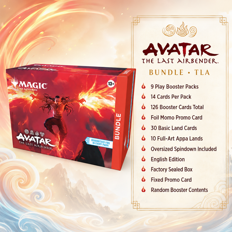 Magic: The Gathering Avatar The Last Airbender TLA Bundle Box, 9 Play Booster Packs with Momo Friendly Flier Foil Promo, English Edition Factory Sealed TCG Trading Card Set for Deck Building, Collecting and Pack Opening, Great Gift for Fans-1