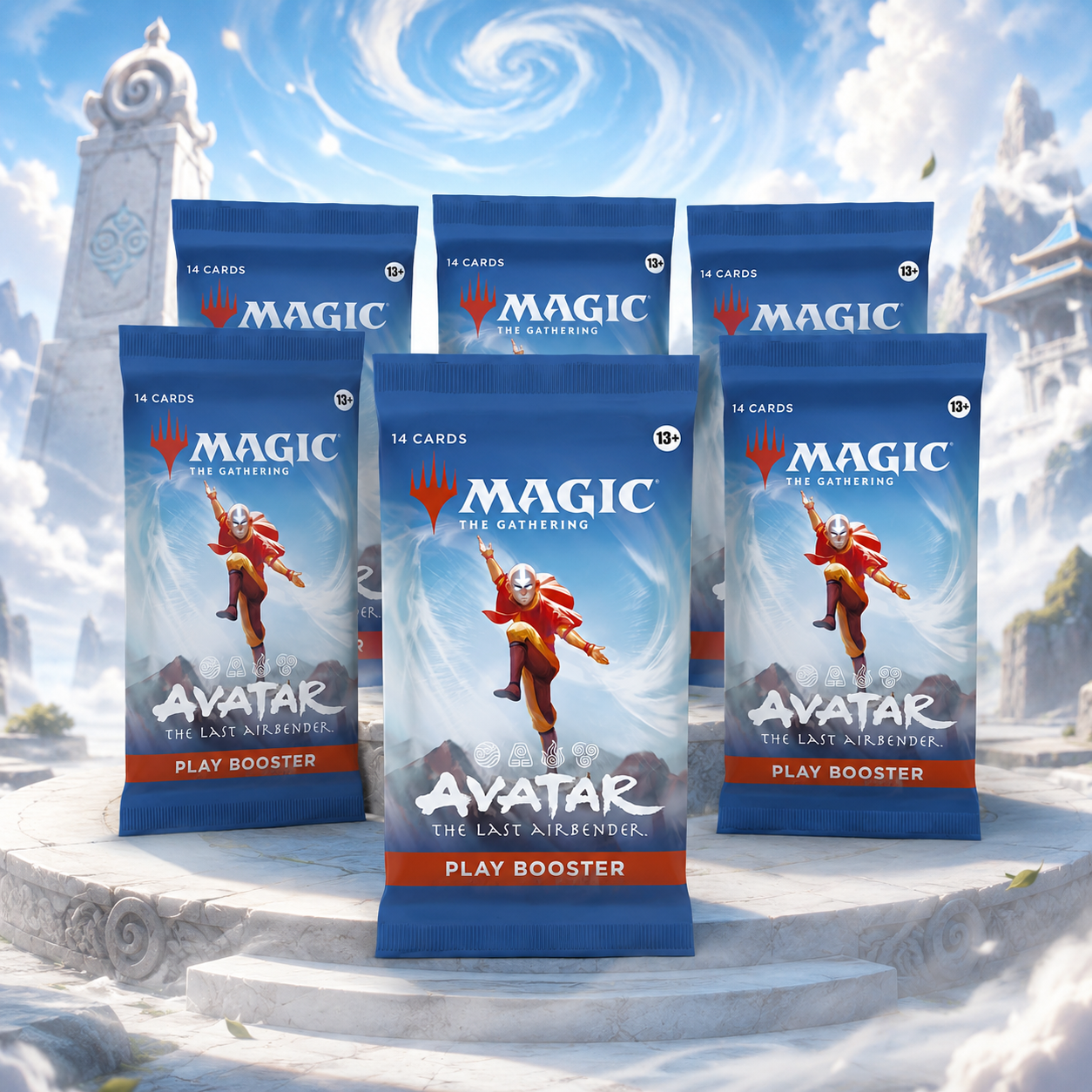 Magic: The Gathering Avatar The Last Airbender TLA Play Booster 6-Pack Set English Edition, MTG Sealed Booster Pack Lot, TCG Trading Cards for Drafting, Deck Building, Pack Opening, Card Collection and Gift
