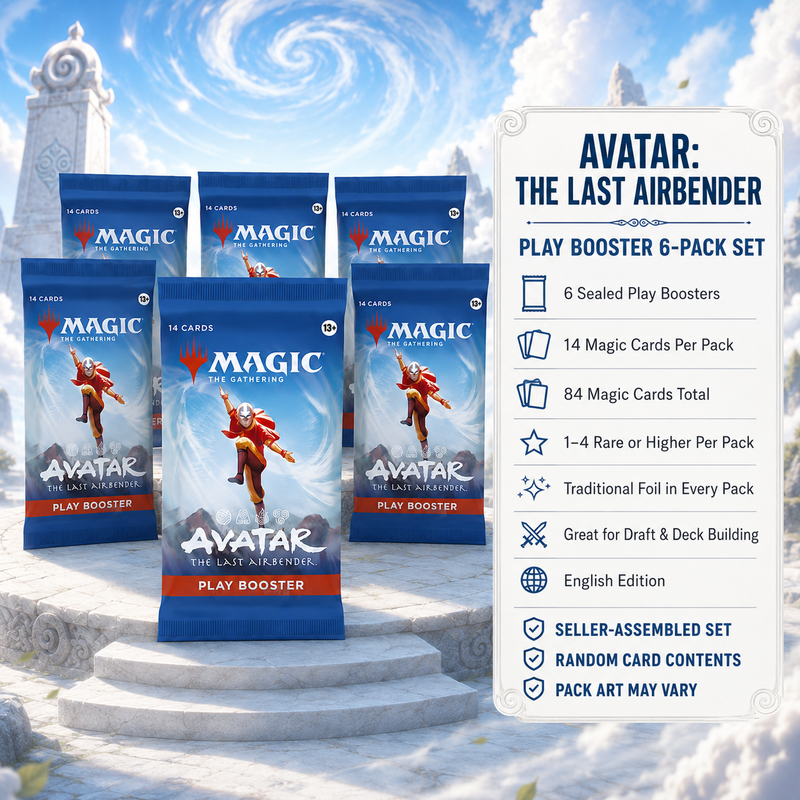 Magic: The Gathering Avatar The Last Airbender TLA Play Booster 6-Pack Set English Edition, MTG Sealed Booster Pack Lot, TCG Trading Cards for Drafting, Deck Building, Pack Opening, Card Collection and Gift-2