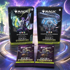 Magic: The Gathering Edge of Eternities Commander 2-Deck Lot + 2 Play Booster Packs, 2 Ready-to-Play 100-Card MTG Decks, World Shaper & Counter Intelligence, TCG Combo Bundle for Commander Play, Deck Building, Pack Opening-2