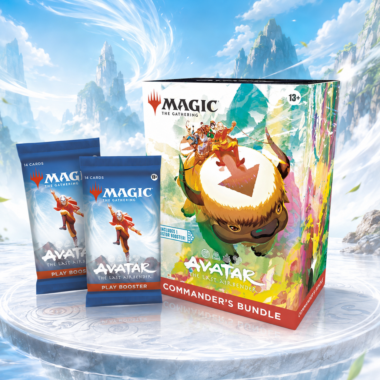 Magic: The Gathering Avatar The Last Airbender Commander’s Bundle + 2 Play Booster Packs English Edition, MTG TCG Collectible Card Game Set for Deck Building, Pack Opening, Card Collection and Gift