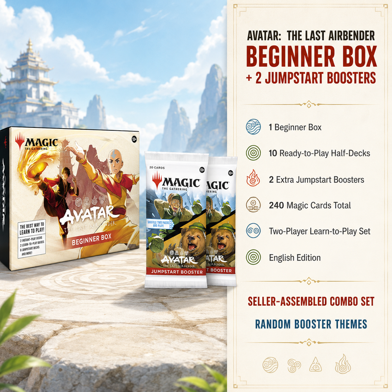 Magic: The Gathering Avatar The Last Airbender Beginner Box + 2 Jumpstart Booster Packs English Edition, MTG Two-Player Learn-to-Play Card Game Set, 240 Cards, Ready-to-Play Decks for Casual Play and Gift-2