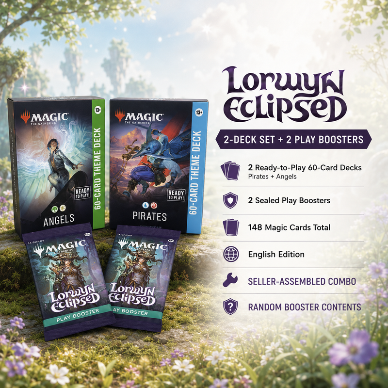 Magic: The Gathering Lorwyn Eclipsed Preconstructed 2-Deck Set + 2 Play Booster Packs English Edition, Pirates & Angels Ready-to-Play MTG TCG Combo for Casual Play, Deck Building, Pack Opening and Gift-2
