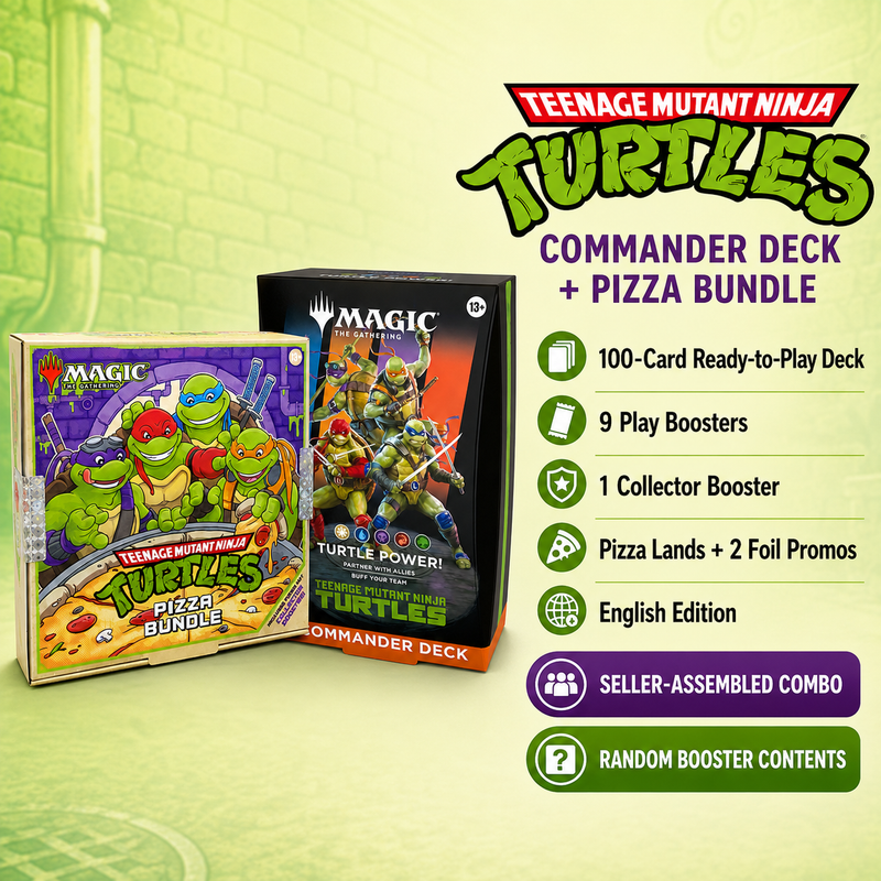 Magic: The Gathering Teenage Mutant Ninja Turtles Turtle Power Commander Deck + Pizza Bundle English Edition, MTG 100-Card Ready-to-Play Deck, 9 Play Boosters, 1 Collector Booster, TCG Collectible Gift Set-2
