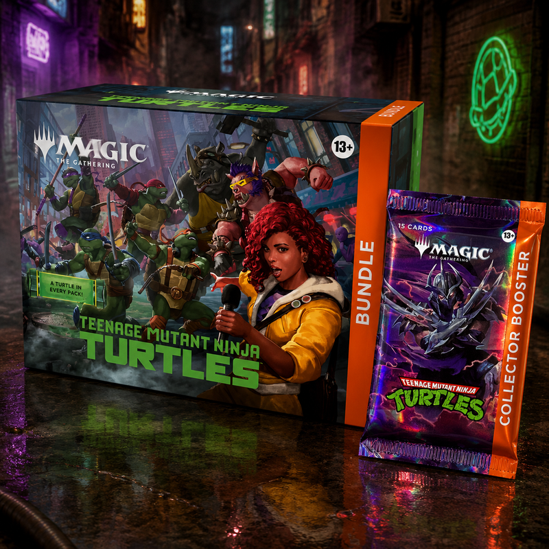 Magic: The Gathering Teenage Mutant Ninja Turtles Bundle + Collector Booster Pack English Edition, MTG TCG Booster Combo Set for Pack Opening, Deck Building, Collectible Cards and Gift-1