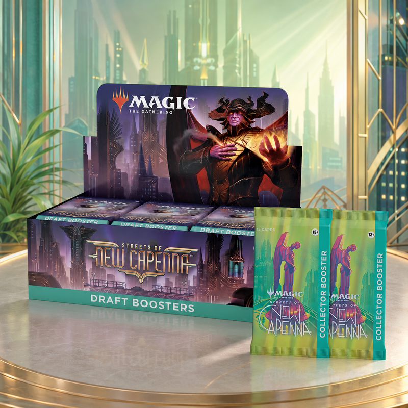 Magic: The Gathering Streets of New Capenna Draft Booster Box + 2 Collector Booster Packs, 38 Sealed Boosters, 570 Total Cards, English Edition, MTG Collector Combo Gift Set-1