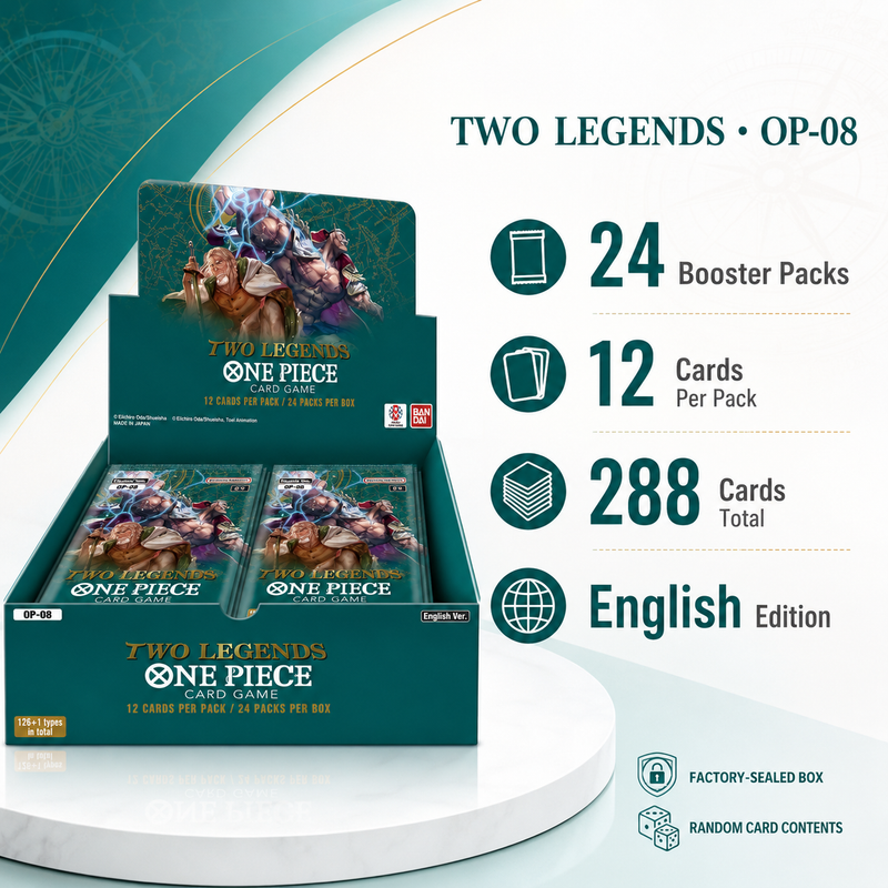 One Piece Card Game OP-08 Two Legends Booster Box English Edition, 24 Booster Packs Factory Sealed TCG Trading Cards for Pack Opening, Deck Building and Collector Gift-2