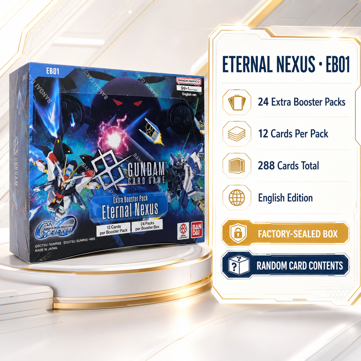Gundam Card Game Eternal Nexus EB01 Extra Booster Box English Edition, 24 Packs, Factory-Sealed Bandai TCG Collectible Cards for Deck Building, Pack Opening and Collector Gift-2