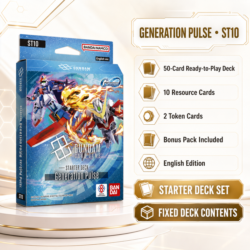 Bandai Gundam Card Game Generation Pulse ST10 Starter Deck English Edition, Ready-to-Play 50-Card TCG Deck with Resource Cards, Tokens and Bonus Pack, Great Gift for Collectors-2