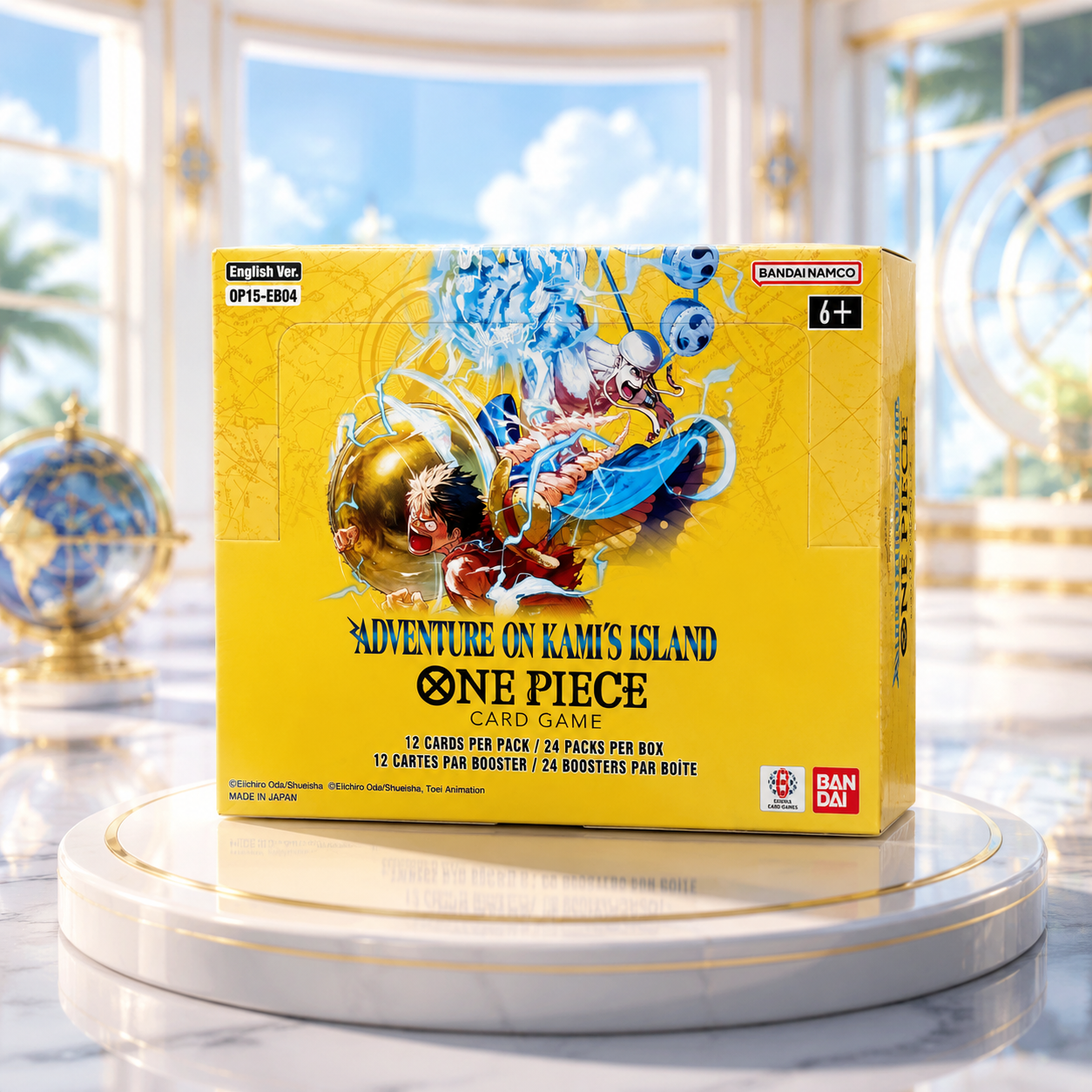 One Piece Card Game OP15-EB04 Adventure on Kami’s Island Booster Box English Edition, 24 Factory-Sealed Packs, Skypiea Arc TCG Cards for Deck Building, Pack Opening and Collector Gift-1