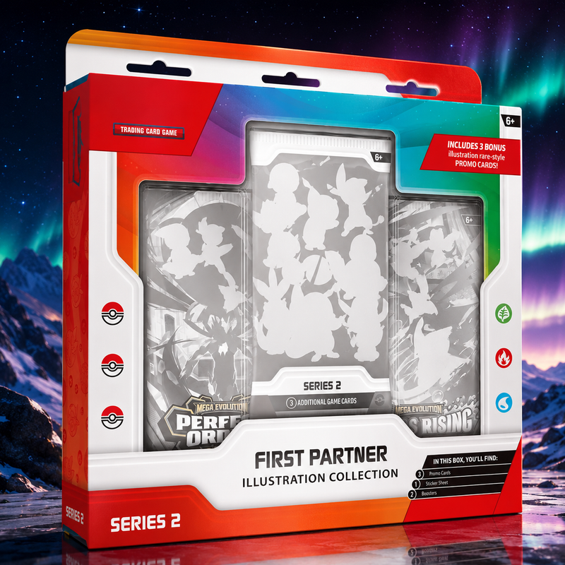 Pokémon TCG First Partner Illustration Collection Series 2 with 2 Booster Packs English Edition Factory Sealed Collector Gift-1