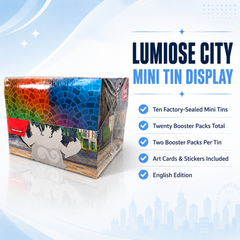 Pokémon TCG Lumiose City Mini Tin Display Box 10 Tins 20 Booster Packs English Edition Factory Sealed Collector Gift-2