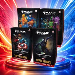 Magic: The Gathering Marvel Super Heroes Commander Deck 4-Deck Set English Edition, Avengers Assemble, Wakanda Forever, The Fantastic Four & Doom Prevails, Factory-Sealed MTG Ready-to-Play Multiplayer TCG Collection-1