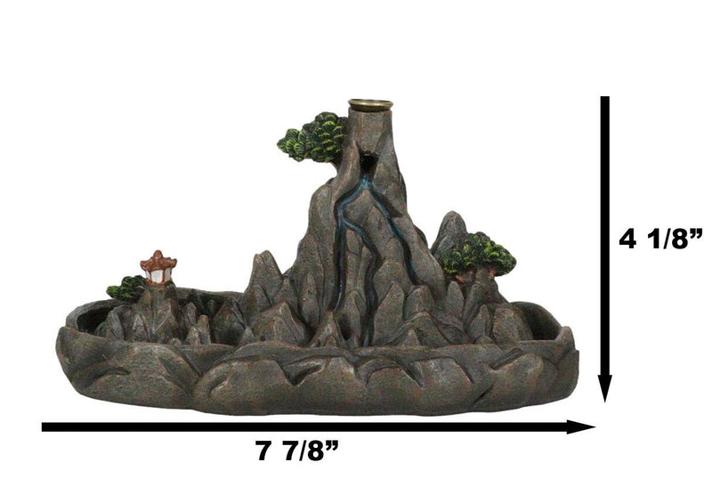 Feng Shui Zen Mountain Range Buddhist Pagoda Temple Backflow Cone Incense Holder-5