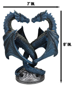 Dragon Heart Altar Drake Candleabra Candle Holder Twin Dragons Figurine 9"Tall-7