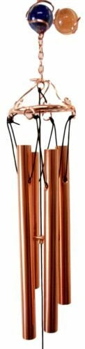 Gift Spiral Galaxy Copper Metal Wind Chime With Colorful Marbles-7