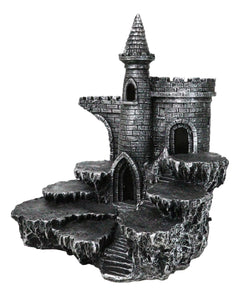 Expositor de castillo medieval de Stonewall con figura LED en las estepas rocosas-5