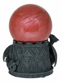 Climbing Dragons Red Blood Planet Sandstorm Ball Statue With Sound Sensor Decor-3