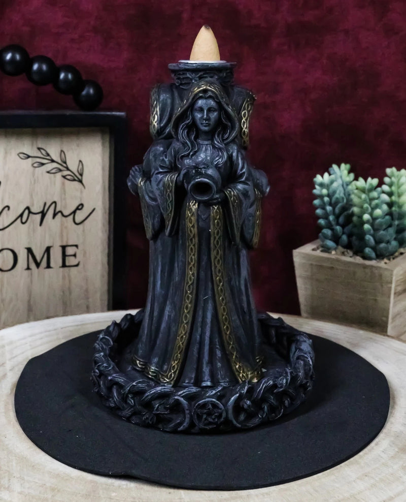Wicca Triple Moon Goddess Maiden Mother And Crone Pagan Backflow Incense Burner-2