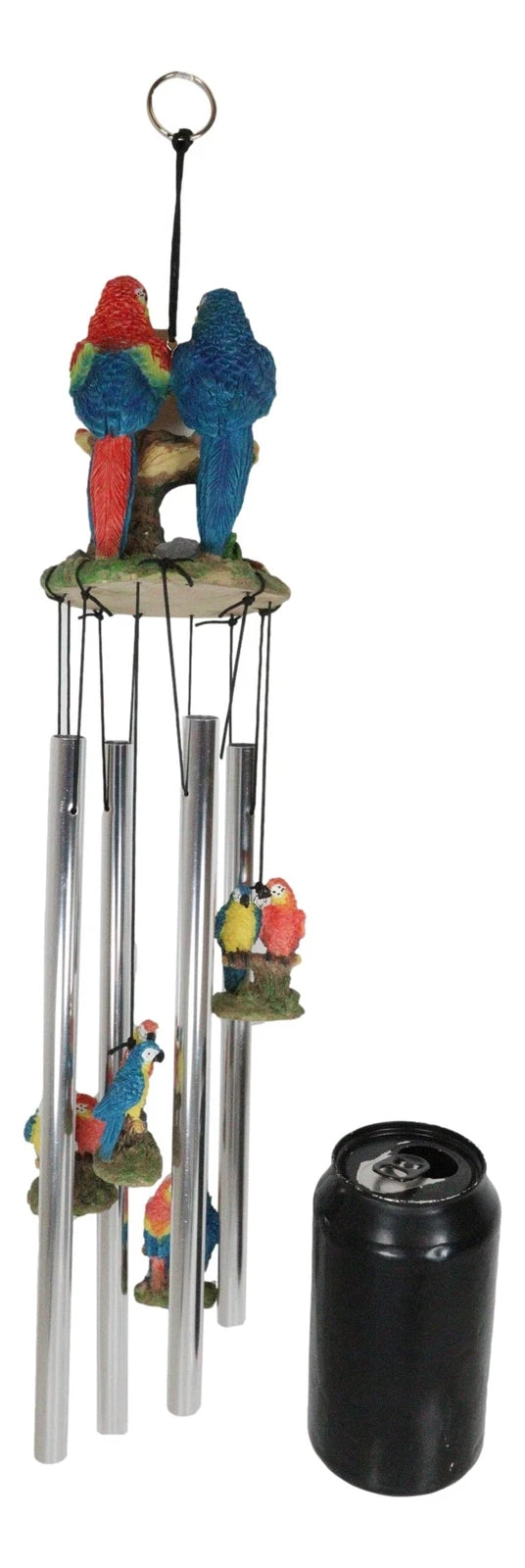 Red and Blue Scarlet Macaw Parrots Couple Resonant Relaxing Wind Chime Patio-9