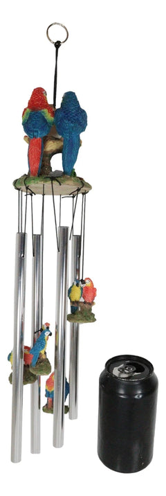 Red and Blue Scarlet Macaw Parrots Couple Resonant Relaxing Wind Chime Patio-9