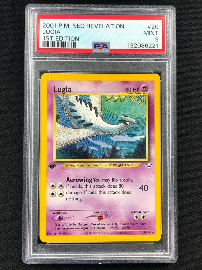 Pokemon 2001 Lugia 1st 20/64 Neo PSA 9-1