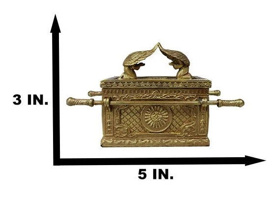 Matte Gold Ark Of The Covenant Model With Contents Figurine Decorative Box 1:16-9