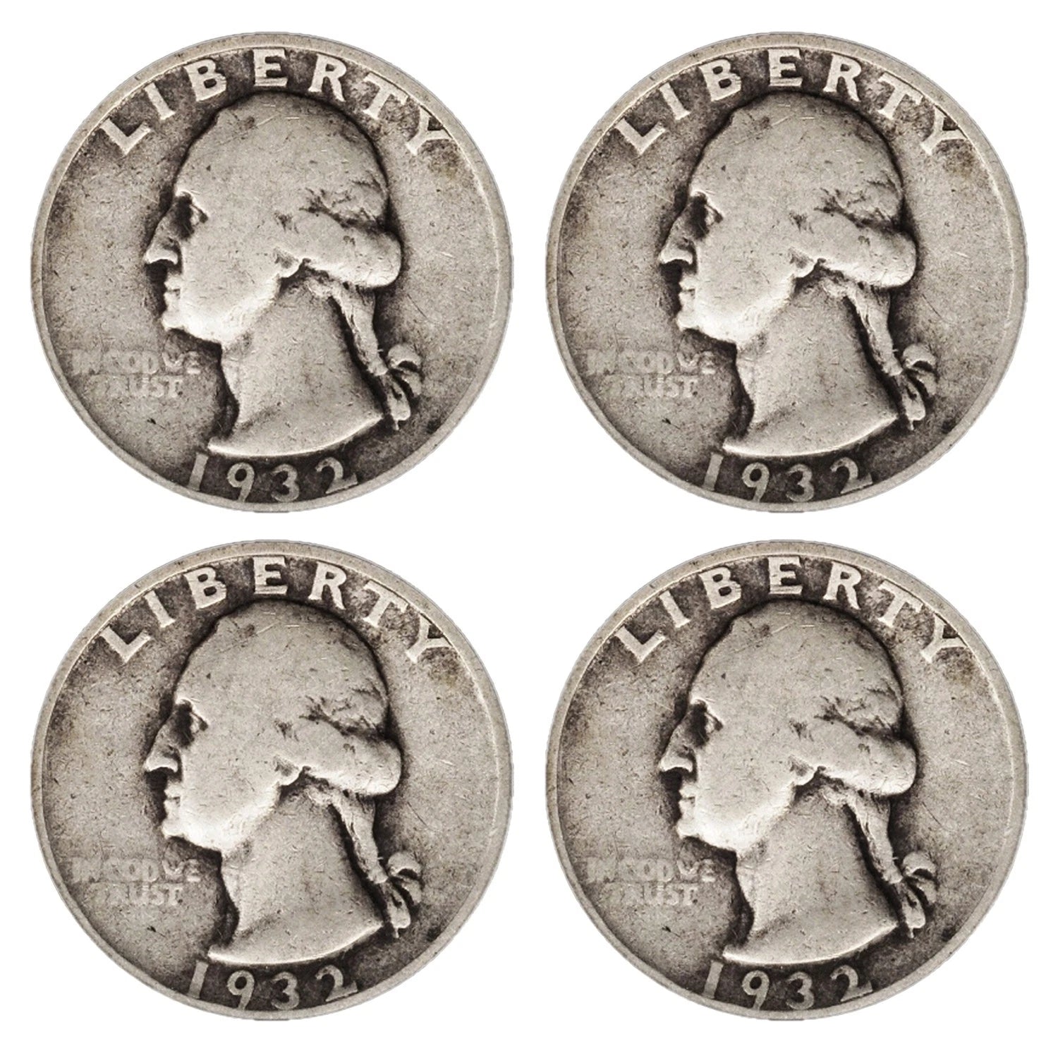 $1 Face - 90% Silver Washington Quarters Circulated Random Date-2