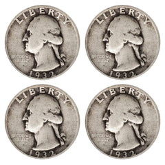 $1 Face - 90% Silver Washington Quarters Circulated Random Date-2