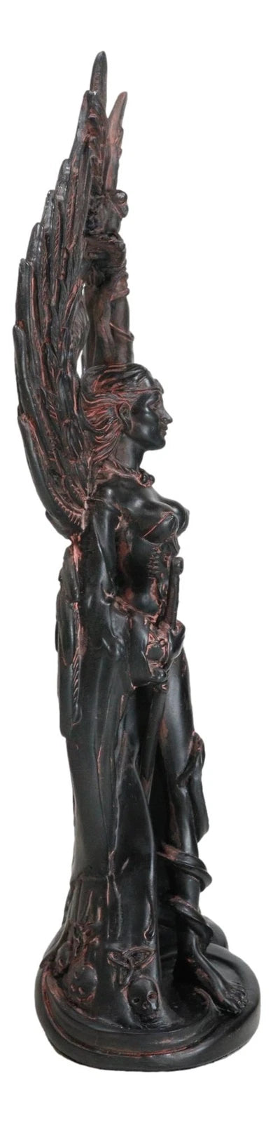 Morrigan Statue, 12" Celtic War Goddess Phantom Queen Triple Goddess Valkyrie Figurine for Shelf, Mantle, Home, or Gothic Fantasy Decor-8
