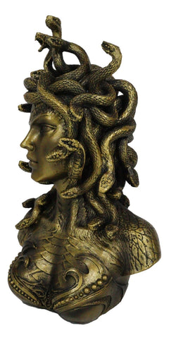 Greek Mythology Gorgon Sisters Goddess Medusa With Wild Snakes Hair Bust Statue-5