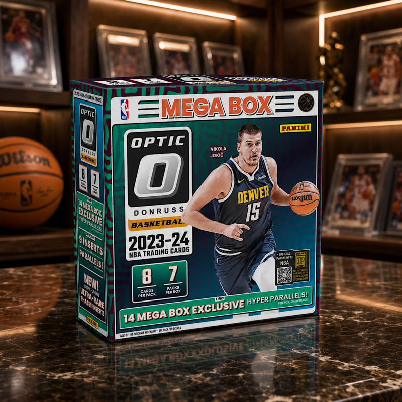 Optic Basketball Cards 2023-24 Panini Donruss NBA Mega Box, Factory Sealed, 56 Cards, 7 Packs, Wembanyama Rated Rookie RC Possible-1