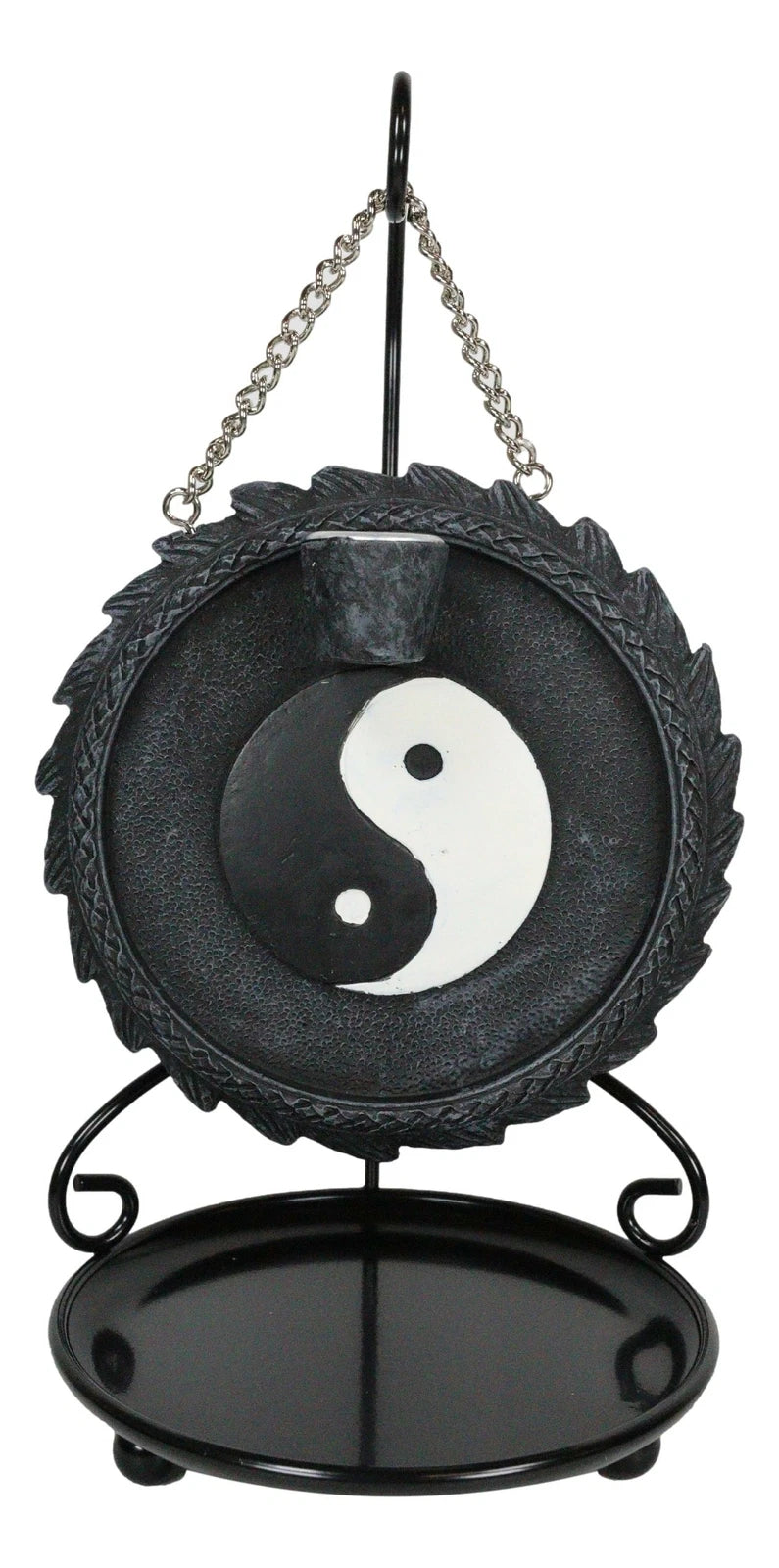 Medieval Ying Yang Dragons Aroma Waterfall Medal Backflow Incense Cone Burner-8