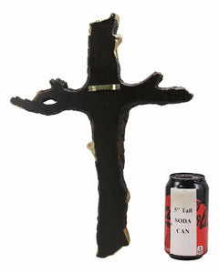 14"H Rustic Western Black Bear Cub Sleeping On Pine Tree Wall Cross Decor Plaque-5
