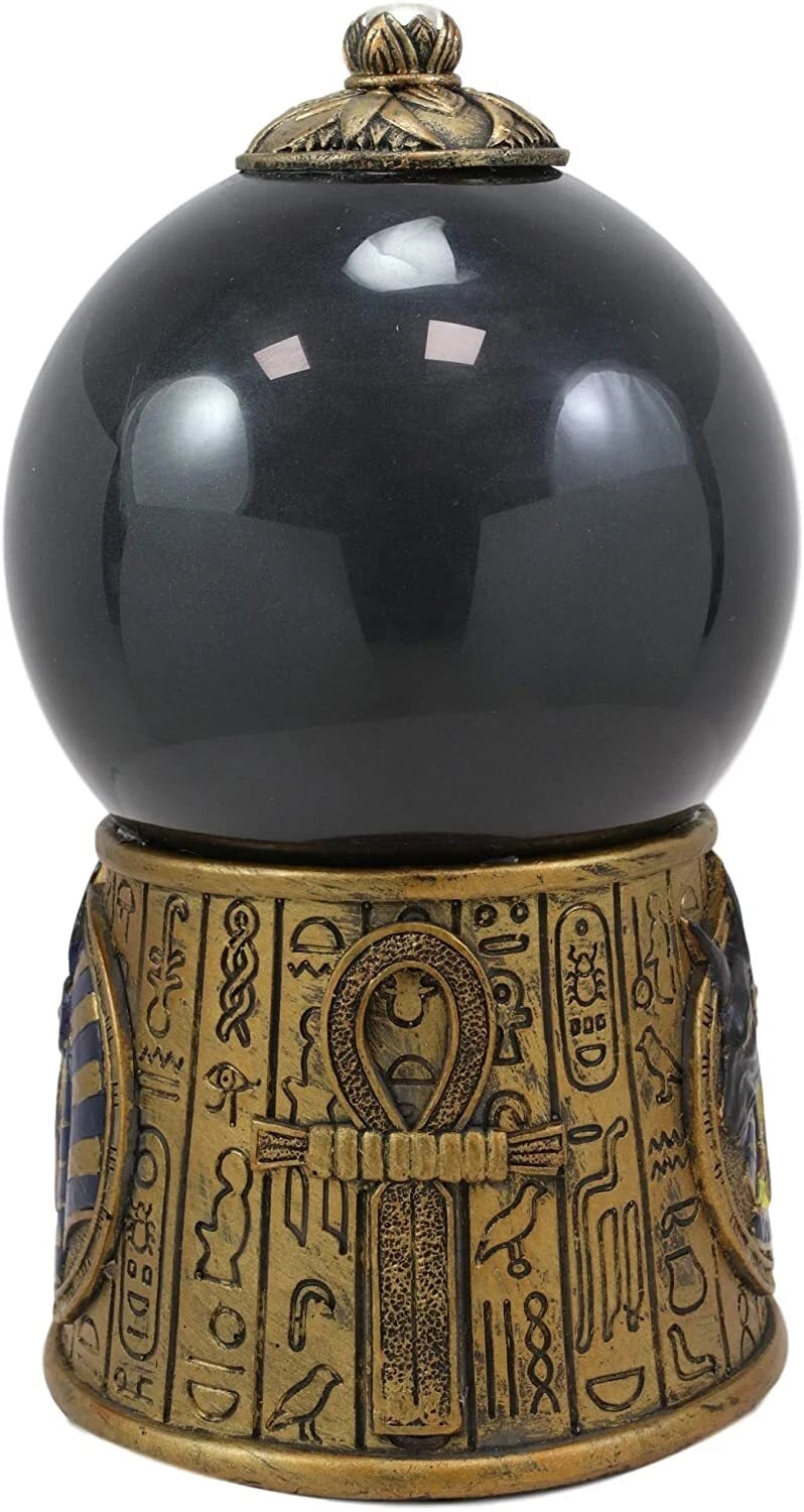 Figura de bola de tormenta de arena negra Anubis, dios egipcio de la momificación y la vida después de la muerte-7